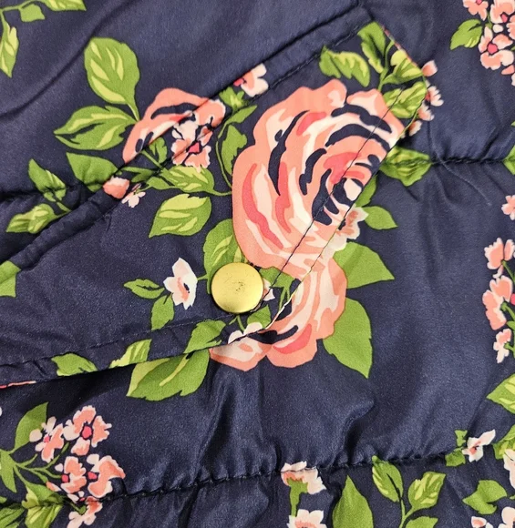 Carter's Blue And Pink Floral Puffer Jacket Girls Size Large 6X - Picture 9 of 13